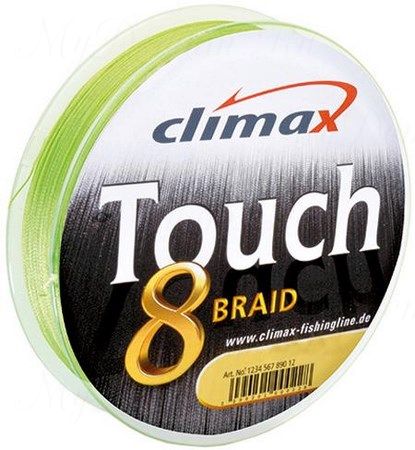 Плетёный шнур Сlimax Touch 8 Braid (флюресцентно-желтый) 135м 0,12мм 9,2кг (круглый)
