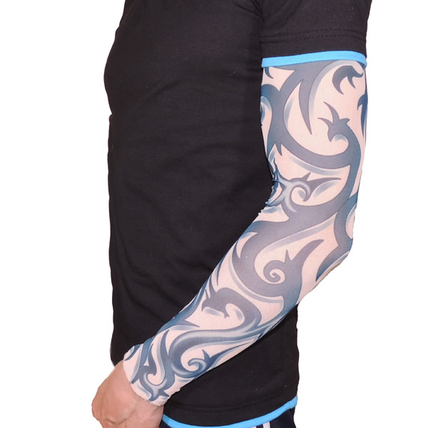 Японский тату рукав с синим узором