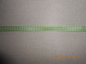 лента декоративная ГАММА  бело-зелёная клетка ширина 10 мм материал полиэстер цена на за метр