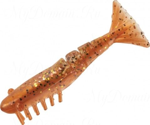 Креветки MISTER TWISTER Exude Shrimp 7 см. уп. 5 шт. NP (съедобная, коричневый с черными блестками) фирменная упак. NEW