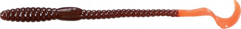 Червь MISTER TWISTER Phenom Worm 15 см уп. 10 шт. 198 (коричневый / оранжевый хвост) фирменная упаковка
