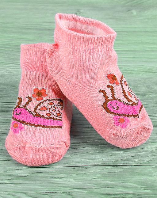 Розовые носки для девочки Улитка