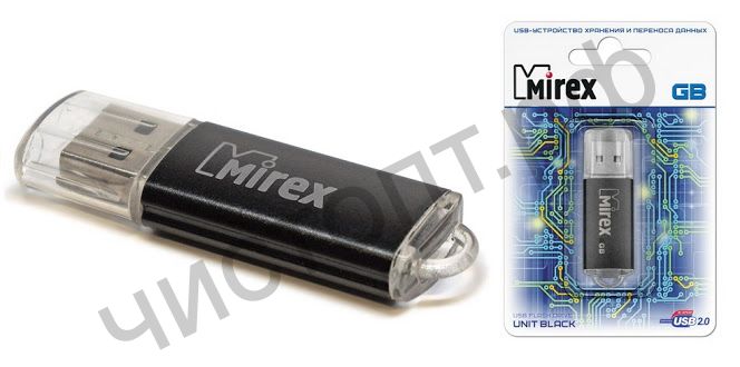 флэш-карта Mirex 16GB UNIT BLACK черная