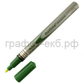 Маркер декор.Pentel Outline зеленый/серебро MSP60-ZD