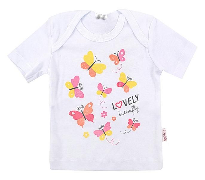 Белая футболка Бабочки для маленькой девочки
