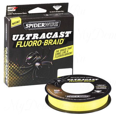 Плетеный шнур Spiderwire Ultracast Fluorobraid Yellow 270m 0,40mm 39,678kg