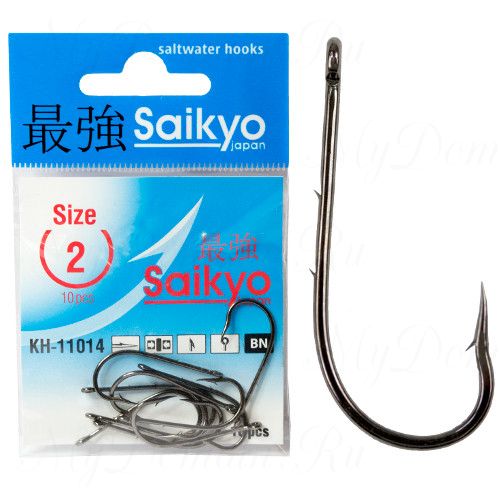 Крючок одинарный Saikyo KH-11014 Bait Hold. № 1/0 (10шт)
