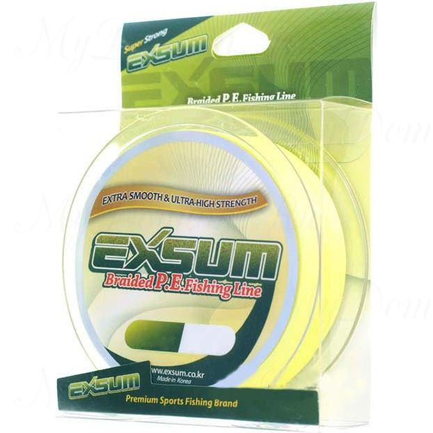Шнур плетеный Exsum Braided PE Fishing Line желтый 0,200 мм; 25 lb/11кг; 150 м.
