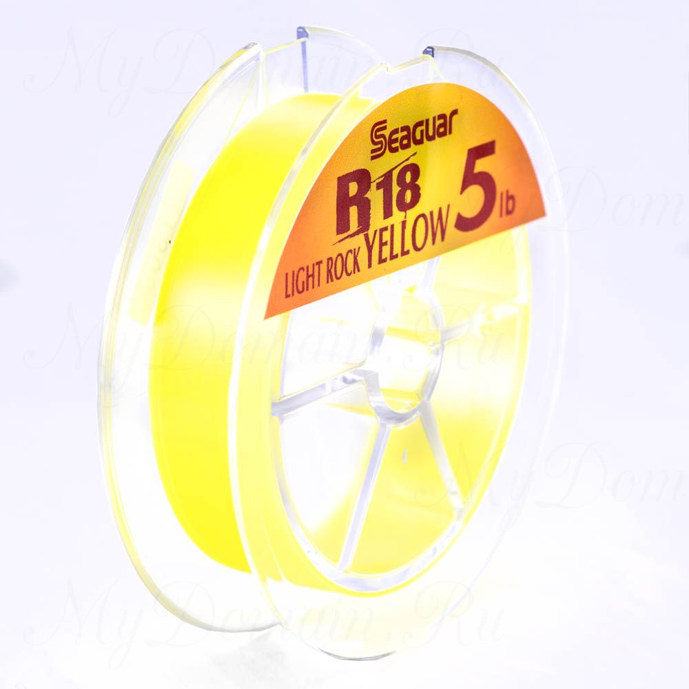 Леска флюорокарбоновая Kureha Seaguar R-18 Light Rock желтая №0.6; 0,128 мм; 2,5 lb/1,13 кг; 100 м.