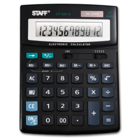 Калькулятор  настольный STF-888-12, 12 разрядов, двойное питание, Staff