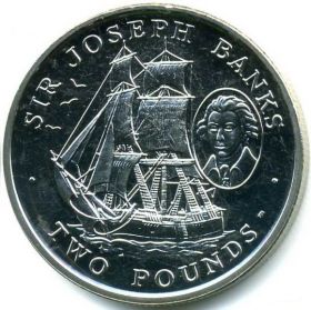 Джозеф Банкс 2 фунта Южная Георгия и Южные Сандвичевы острова 2001