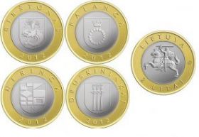 Курортные города Набор монет Литва  2 лита 2012  (4 шт.)