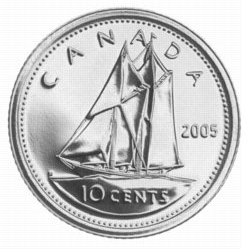 Парусник 10 центов Канада 2005
