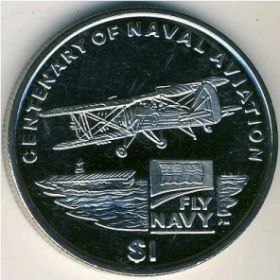 100 лет Военно-морской авиации 1 доллар Виргинские Острова 2009