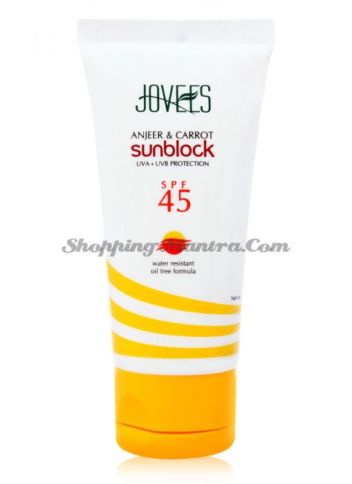 Солнцезащитный крем для лица Морковь&Инжир SPF45 Джовис / Jovees Sun Block SPF45