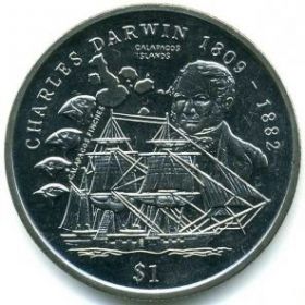 Чарльз Дарвин (1809-1882) 1 доллар Сьерра-Леоне 1999