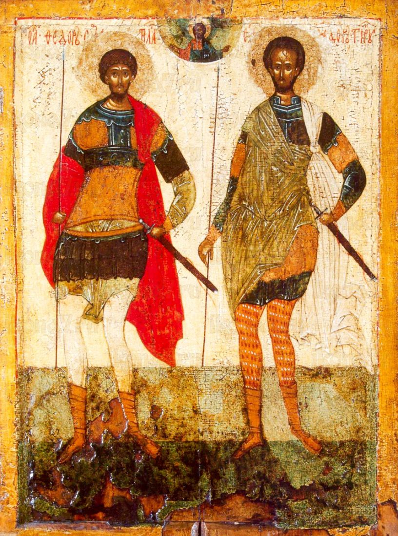 Икона Феодор Стратилат и Феодор Тирон (копия старинной)