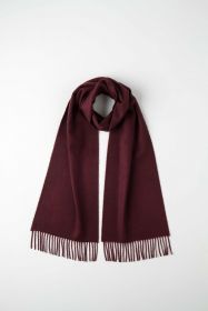 однотонный кашемировый шарф (100% драгоценный кашемир), цвет Портвейн Port Classic cashmere, высокая плотность 7