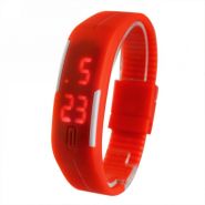 Спортивные силиконовые LED часы браслет красные