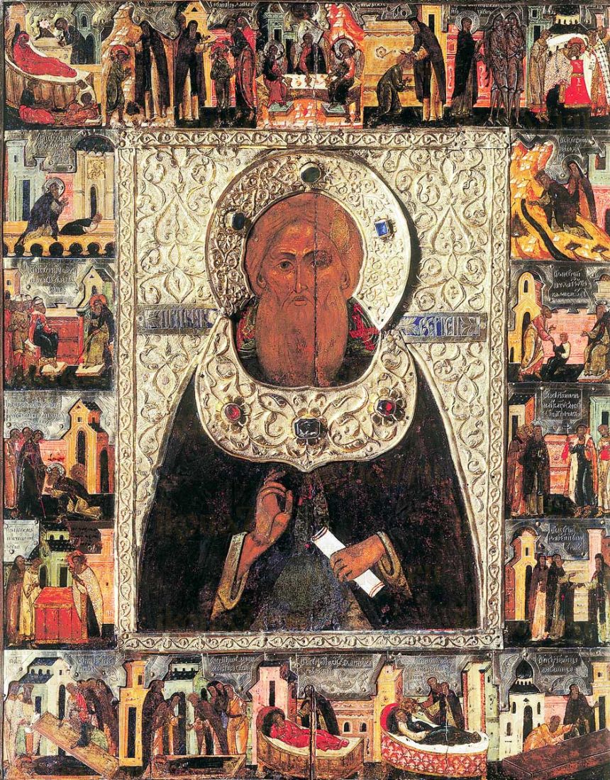 Икона Сергий Радонежский (копия 16 века)