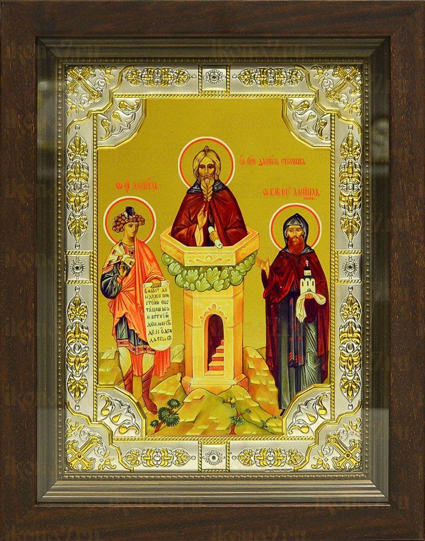Даниил пророк, Даниил Столпник и Даниил Московский (24х30), серебро