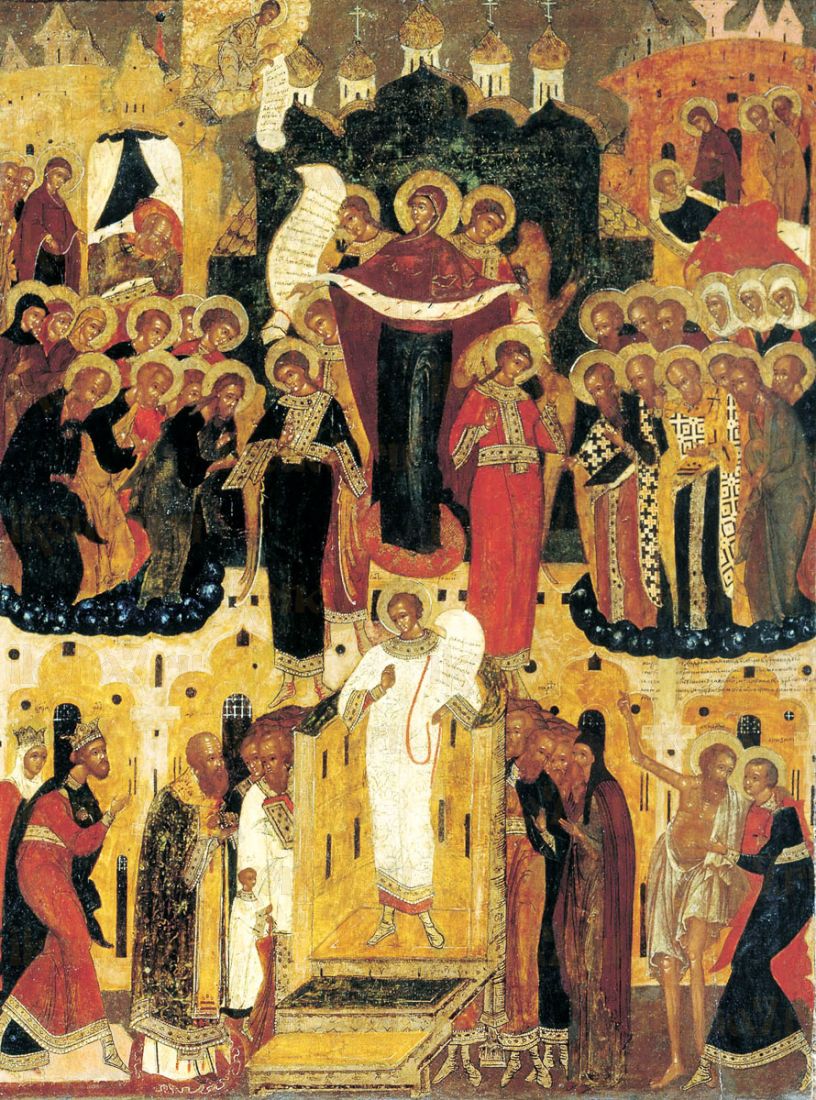 Икона Покров Пресвятой Богородицы икона Божией Матери (копия старинной)