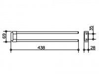 Keuco Plan Полотенцедержатель поворотный 14918 (43,8 см) схема 1