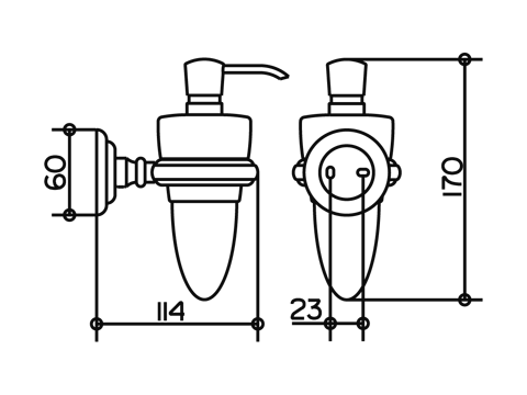 Keuco Astor Дозатор жидкого мыла 02152 схема 1