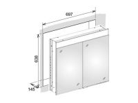 Keuco Edition 400 Зеркальный шкаф для встраиваемого монтажа 21501 71х65 схема 2