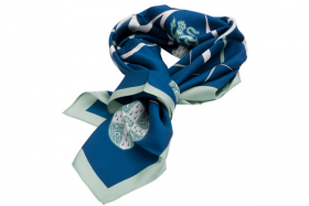 Тонкий шелковый шарф- шейный платок, Официальный шарф легендарного КЕМБРИДЖСКОГО УНИВЕРСИТЕТА  -OFFICIAL UNIVERSITY OF CAMBRIDGE  SILK SCARF, плотность 3