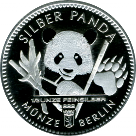 Германия 2017 Серебряная Панда серебро 1/2 унции