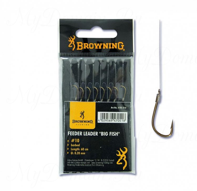 Крючки с поводками Browning BIG Fish №14 Bronze 0,18мм 100 см 8шт