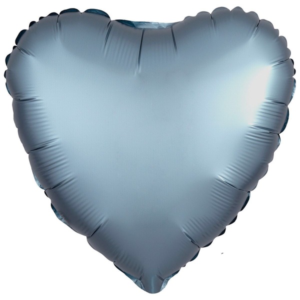 Сердце Сталь (Сатин) шар фольгированный с гелием