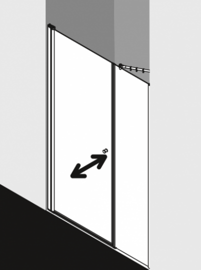 Душевая дверь Kermi Atea для ниши AT 1OR/L схема 1