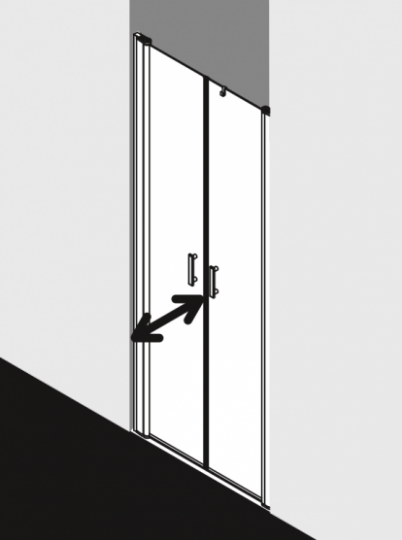 Душевая дверь Kermi Diga для установки в нише DI PTD схема 1
