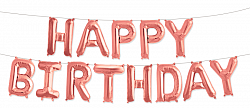 Надпись HAPPY BIRTHDAY набор фольгированных шаров-букв розовое золото 40 см