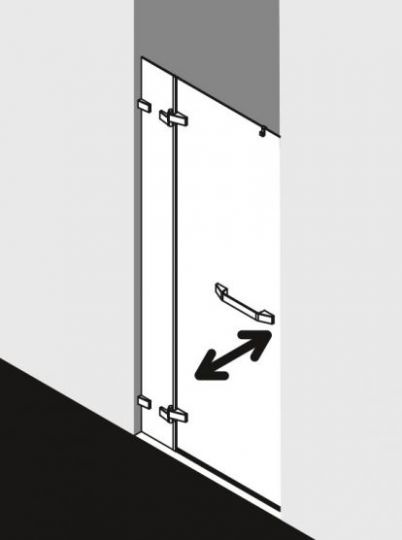 Душевая дверь Kermi Tuska в нишу TU 1FN схема 1