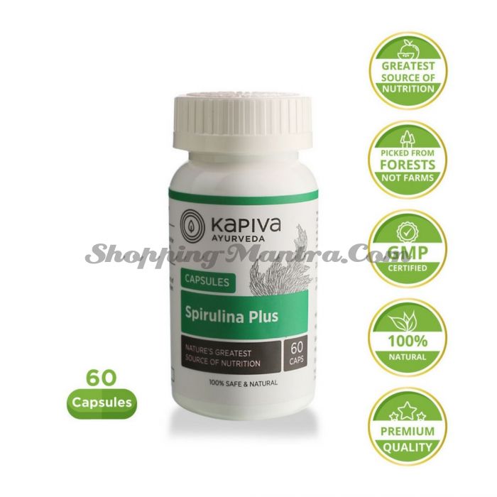 Спирулина Плюс 60 капсул Капива Аюрведа | Kapiva Spirulina Plus Capsules