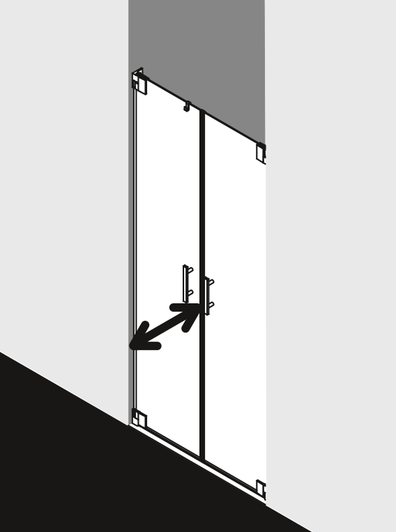 Душевая дверь Kermi Filia в нишу FI PTD схема 1