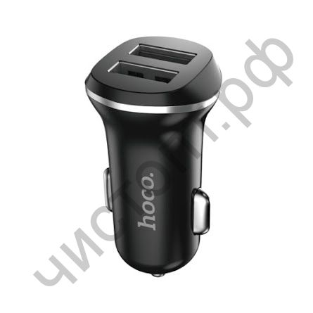 АЗУ HOCO Z1 с 2 USB выходами 2100mA, пластик, цвет: чёрный
