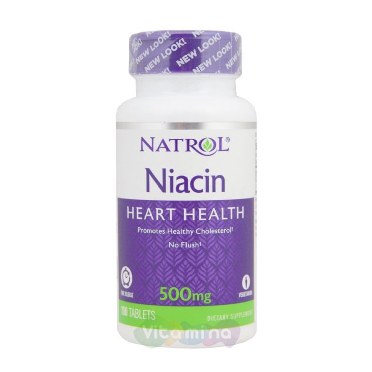 Natrol Ниацин, B3 500 мг Niacin TR, 100 табл