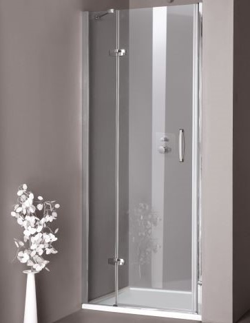 Изображение Huppe Aura elegance Распашная душевая дверь с неподвижным сегментом для ниши крепление слева 4001