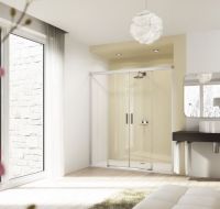 Односекционная раздвижная душевая дверь в нишу с неподвижным сегментом Huppe Design elegance 8E02 схема 1
