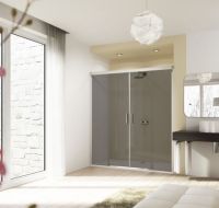 Односекционная раздвижная душевая дверь в нишу с неподвижным сегментом Huppe Design elegance 8E02 схема 6