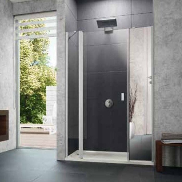Huppe Design pure Распашная душевая дверь с неподвижным сегментом и дополнительным элементом для ниши 8P73 ФОТО