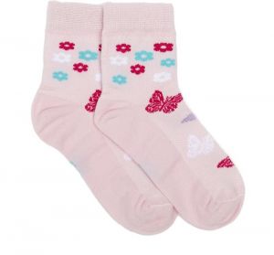 Розовые носки для девочки с бабочками
