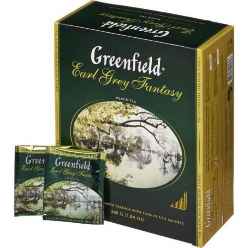 Чай Greenfield Earl Grey Fantasy черный с бергамотом 100пак