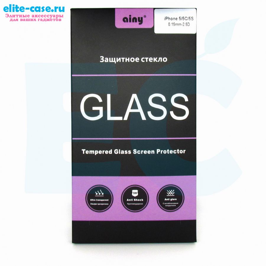 Защитное стекло Ainy GLASS для Apple iPhone 5/5S/SE 0.15mm