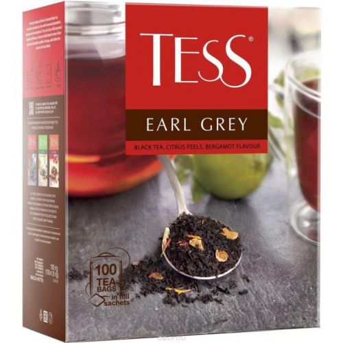 Чай Tess Earl Grey черный с цедрой лайма и ароматом бергамота 100пак