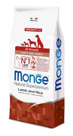 Monge Dog Speciality корм для щенков всех пород ягненок с рисом и картофелем  12 кг